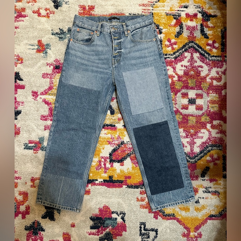Maje Patchwork Cropped Jean - Picture 2 of 4